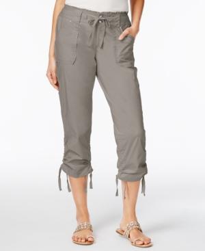Inc International Concepts Curvy-fit Cropped Cargo Pants, Created For Macy's