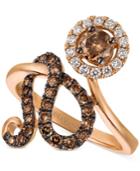 Le Vian Chocolatier Diamond Floral Statement Ring (1 Ct. Tw.) In 14k Rose Gold