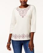 Alfred Dunner Gypsy Moon Embellished 3/4-sleeve T-shirt