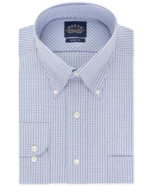 Eagle Slim-fit Non-iron Blue Check Dress Shirt