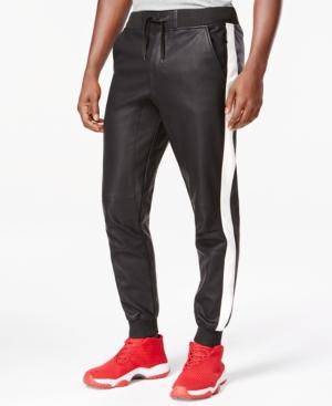 Ring Of Fire Faux Leather Side-stripe Jogger Pants