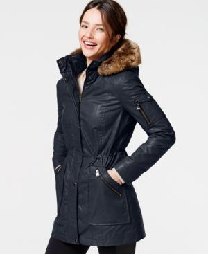 Calvin Klein Faux-fur-trim Coated-cotton Anorak