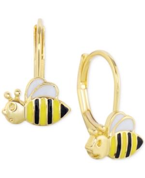 Lily Nily Enamel Bee Hoop Earrings In 18k Gold Over Sterling Silver