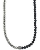 Esquire Men's Jewelry Lava Bead Chain Necklace In Stainless Steel, Created For Macy's