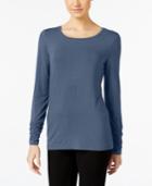 Alfani Petite Long-sleeve Ruched Top, Only At Macy's