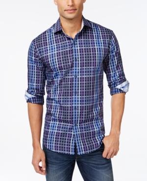 Tasso Elba Pearl Sateen Plaid Shirt, Only At Macy's