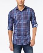 Tasso Elba Pearl Sateen Plaid Shirt, Only At Macy's