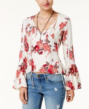 American Rag Juniors' Printed Peasant Top, Created For Macy's