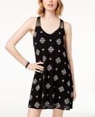 Sequin Hearts Juniors' Strappy Printed A-line Dress