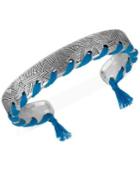 The Sak Silver-tone Thread-stitched Batik Cuff Bracelet