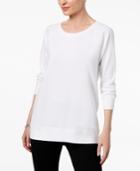 Karen Scott 3/4-sleeve Sweatshirt, Created For Macy's