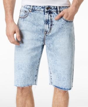 Lrg Men's Make Jeans Not War Premium-fit Raw-edge Denim Shorts