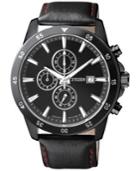 Citizen Men's Chronograph Black Leather Strap Watch 42mm An3575-03e