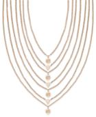 Inc International Concepts Rose Gold-tone Pink Stone Multi-row Necklace, Only At Macy's