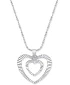 Giani Bernini Double Heart Pendant Necklace In Sterling Silver, 18 + 2 Extender, Created For Macy's