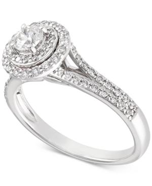 X3 Certified Diamond Halo Engagement Ring (3/4 Ct. T.w.) In 14k White Gold, Created For Macy's