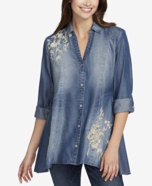 Vintage America Embroidered Denim Blouse