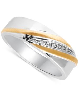 Beautiful Beginnings Men's Diamond Accent Wedding Band In 14k Gold And Sterling Silver