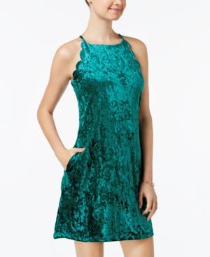 Bcx Juniors' Scalloped Velvet Dress