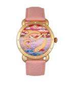 Bertha Quartz Estella Collection Gold And Pink Leather Watch 38mm