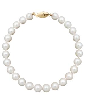 "belle De Mer Pearl Bracelet, 8"" 14k Gold A+ Akoya Cultured Pearl Strand (6-1/2-7mm)"