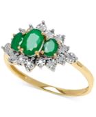 Emerald (3/4 Ct. T.w.) And Diamond Accent Ring In 10k Gold