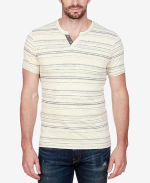 Lucky Brand Men's Stripe Split-neck Cotton T-shirt