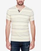 Lucky Brand Men's Stripe Split-neck Cotton T-shirt