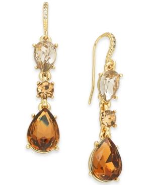 Charter Club Gold-tone Teardrop Stone Drop Earrings, Created For Macy's