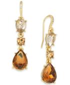 Charter Club Gold-tone Teardrop Stone Drop Earrings, Created For Macy's