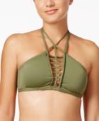 Bar Iii High-neck Lattice Bikini Top, Only At Macy's Women's Swimsuit