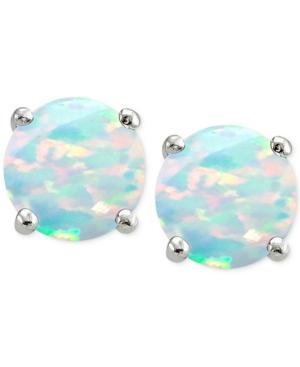 Giani Bernini Cubic Zirconia Iridescent Stone Stud Earrings In Sterling Silver, Created For Macy's