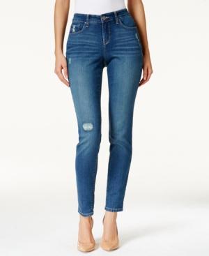 Style & Co. Petite Ripped Bijou Wash Skinny Jeans, Only At Macy's