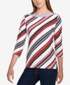 Tommy Hilfiger Esme Striped Contrast Top, Created For Macy's