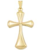 Cross Pendant With Edging In 14k Gold