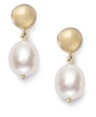 14k Gold Earrings, Cultured Freshwater Pearl Earrings (13mm)