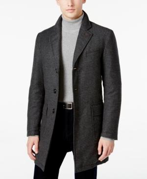 Sanyo Men's Chesterfield Houndstooth Down Overcoat