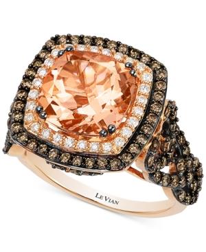 Le Vian Morganite (2-9/10 Ct. T.w.) And Diamond (1-1/3 Ct. T.w.) Ring In 14k Rose Gold