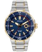 Citizen Men's Eco-drive Endeavor Two-tone Stainless Steel Bracelet Watch 45mm Aw1424-54l