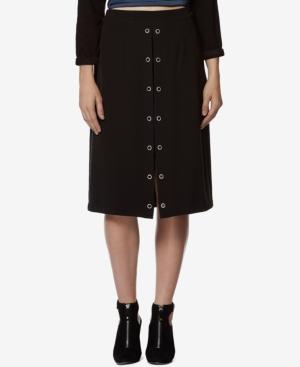 Avec Les Filles Front-slit Grommet Skirt