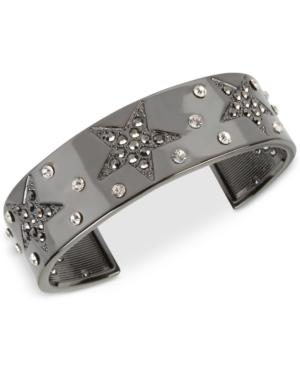 Inc International Concepts Hematite-tone Pave Star Cuff Bracelet, Only At Macy's