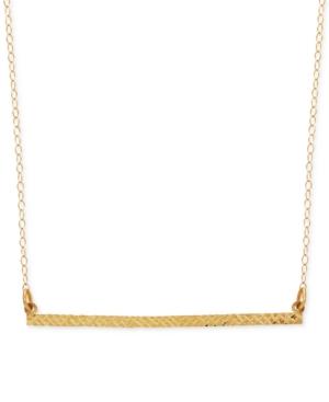 Textured Bar Pendant Necklace In 10k Gold