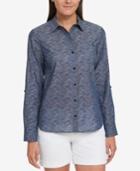 Tommy Hilfiger Cotton Printed Utility Shirt, Created For Macy's
