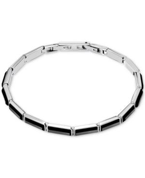 Swarovski Silver-tone Dark Gray Crystal Tennis Bracelet