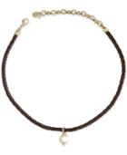 Lucky Brand Gold-tone Moon Leather Choker Necklace