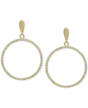 Giani Bernini Cubic Zirconia Pave Gypsy Hoop Earrings In 18k Gold-plated Sterling Silver, Only At Macy's
