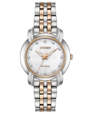 Citizen Eco-drive Women's Jolie Diamond-accent Two-tone Stainless Steel Bracelet Watch 30mm
