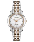 Citizen Eco-drive Women's Jolie Diamond-accent Two-tone Stainless Steel Bracelet Watch 30mm