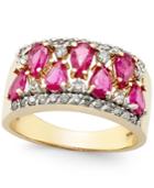 Ruby (2-1/10 Ct. T.w.) And Diamond (3/8 Ct. T.w.) Ring In 14k Gold
