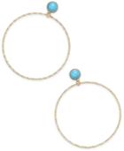 Thalia Sodi Gold-tone Colored Stud Drop Hoop Earrings, Created For Macy's